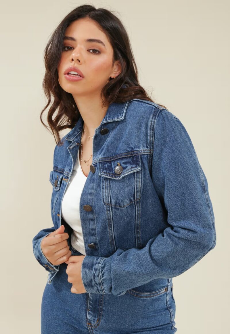 JAQUETA JEANS CROPPED BARRA DESFIADA - Image 2