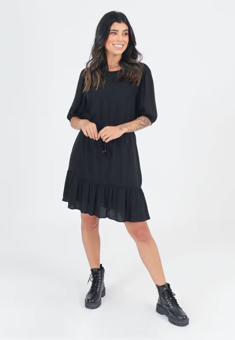 VESTIDO VISCOSE BABADO